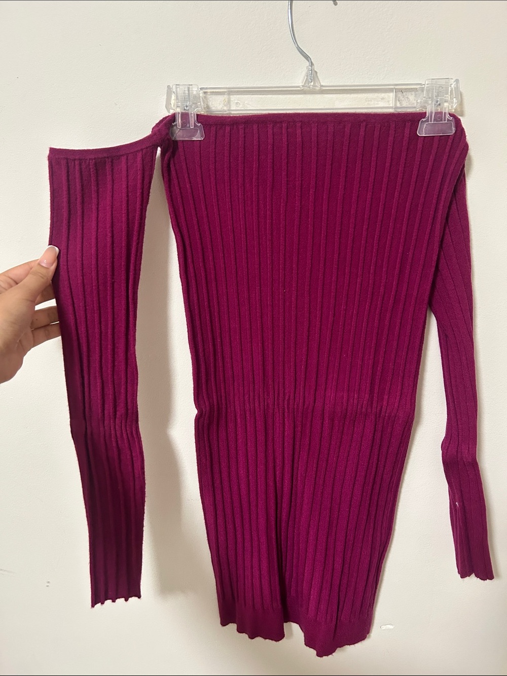 Forever 21 Ribbed Off-Shoulder Top in Magenta